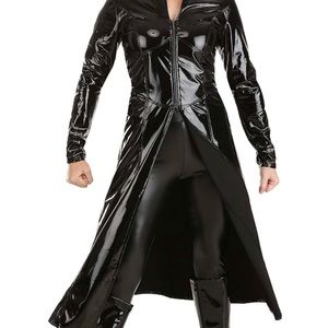 The Matrix Trinity Costume Long Black Jacket for Matrix Cosplay & Halloween 😘